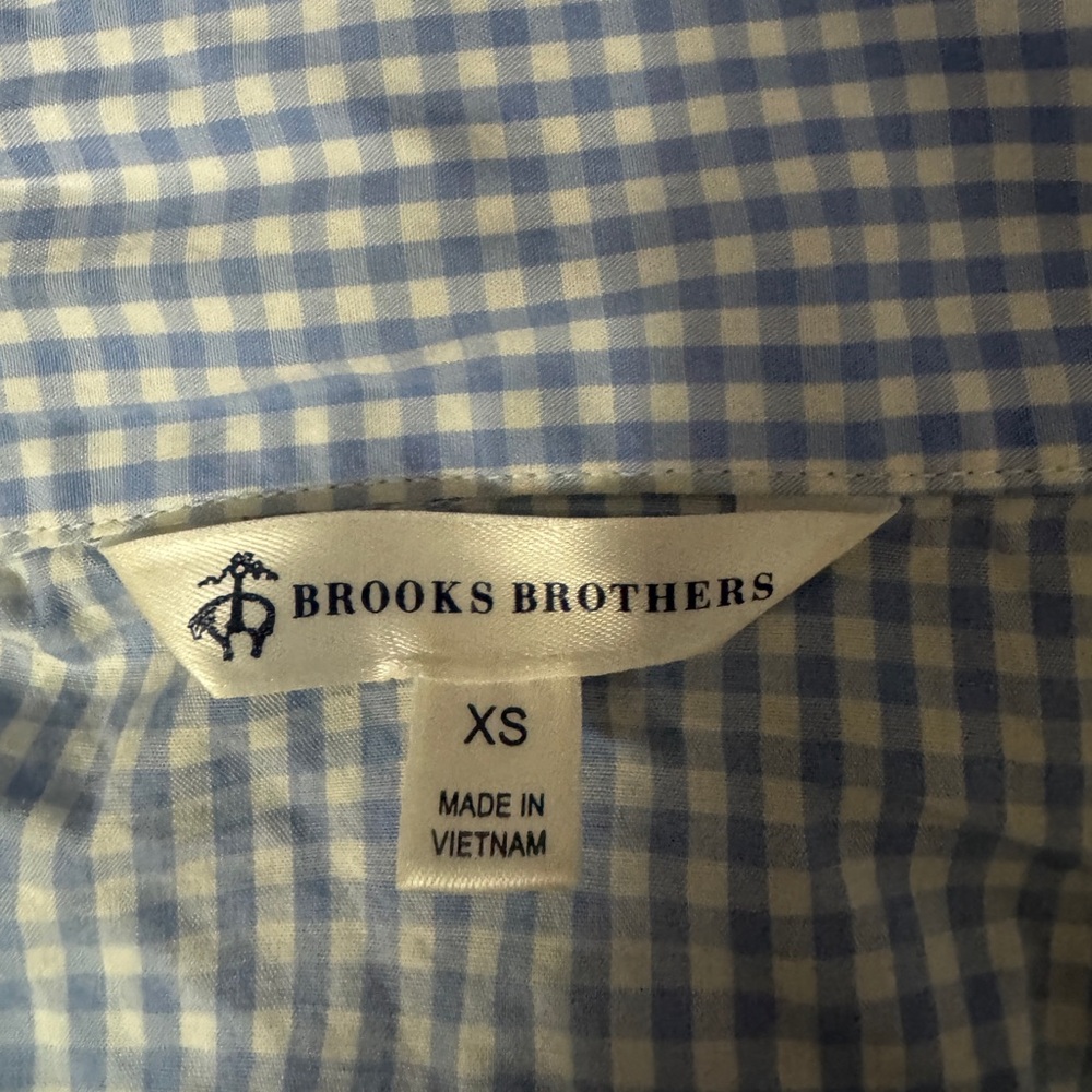 Brooks Brothers Gingham Cotton Pajama Set | Blue Check | XS - Picture 3 of 10